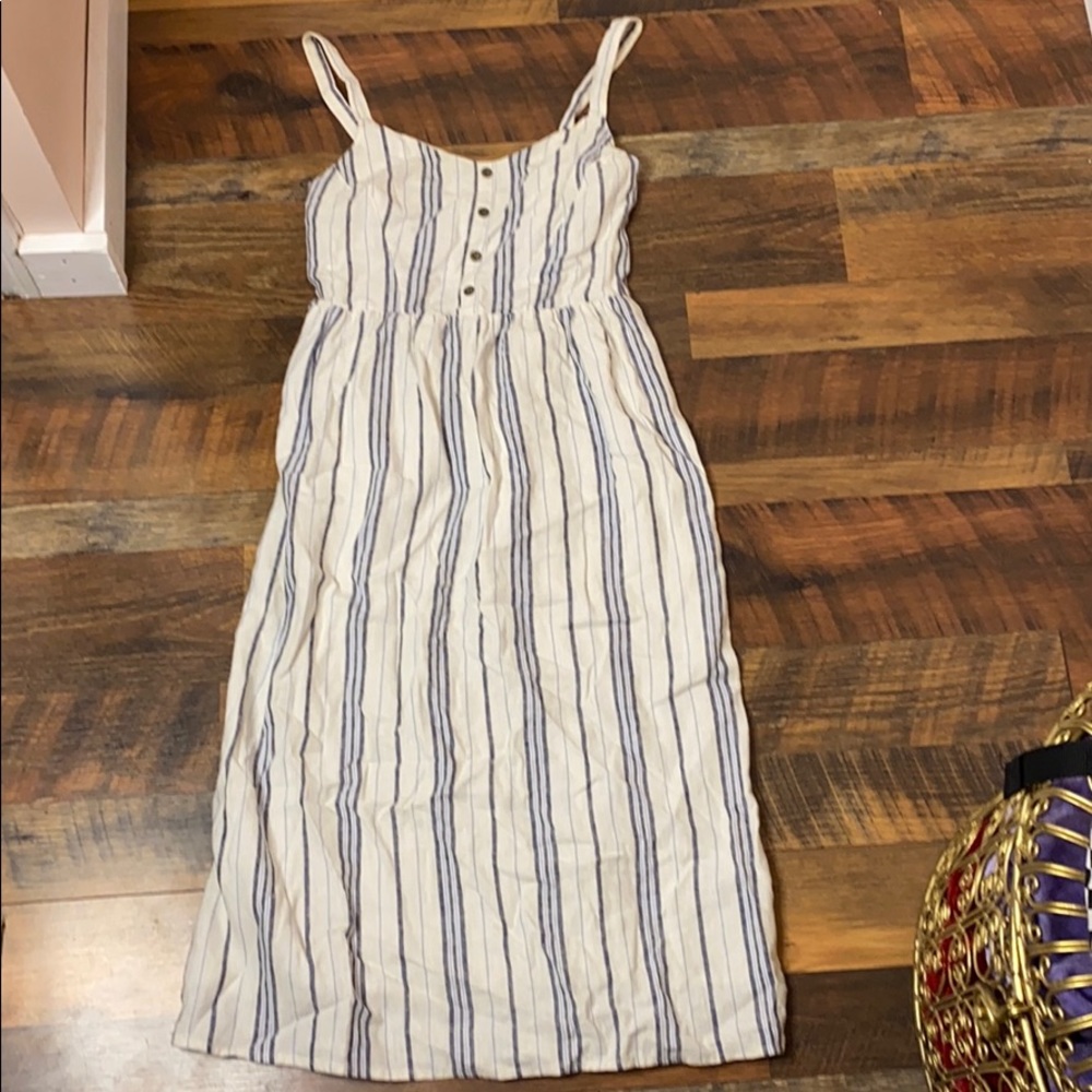 Blue and white dress